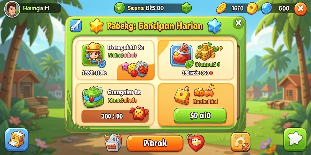 Tampilan permainan yang menarik dan mudah dipahami.